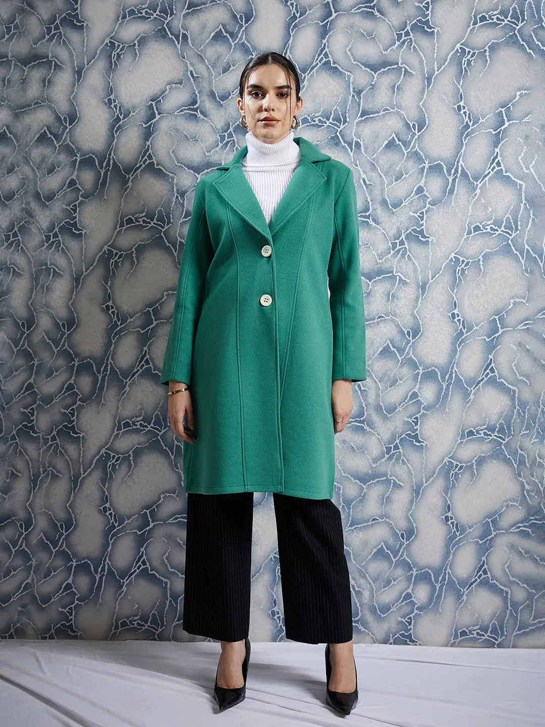 Athena Single-Breasted Woollen Overcoat