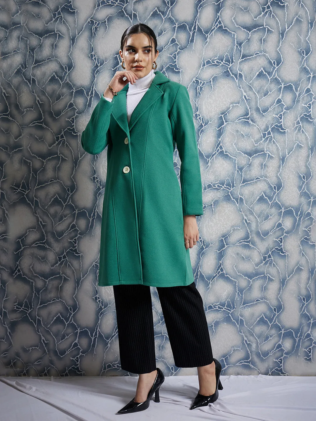 Athena Single-Breasted Woollen Overcoat