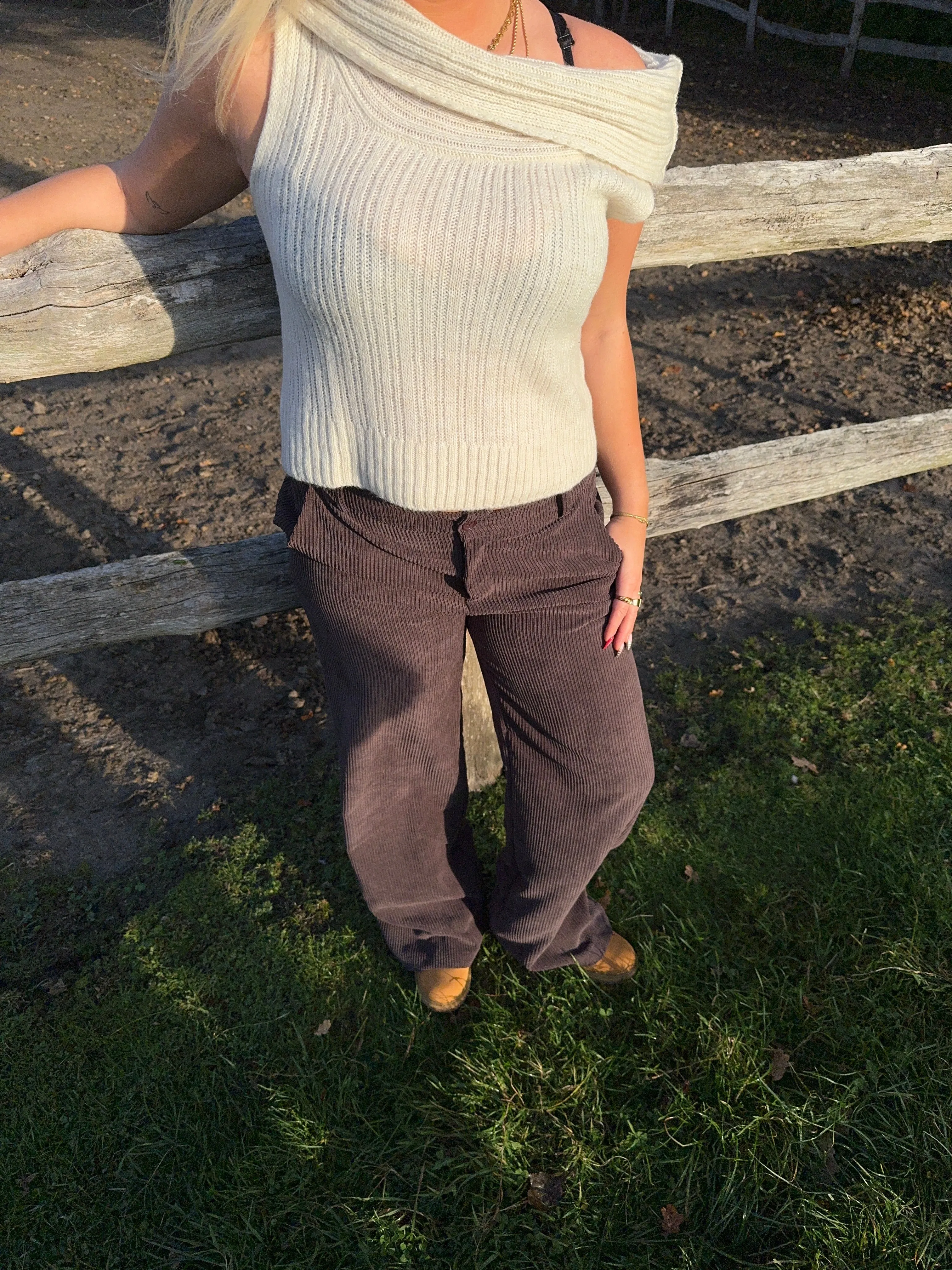 Betsy baggy corduroy pants - Brown