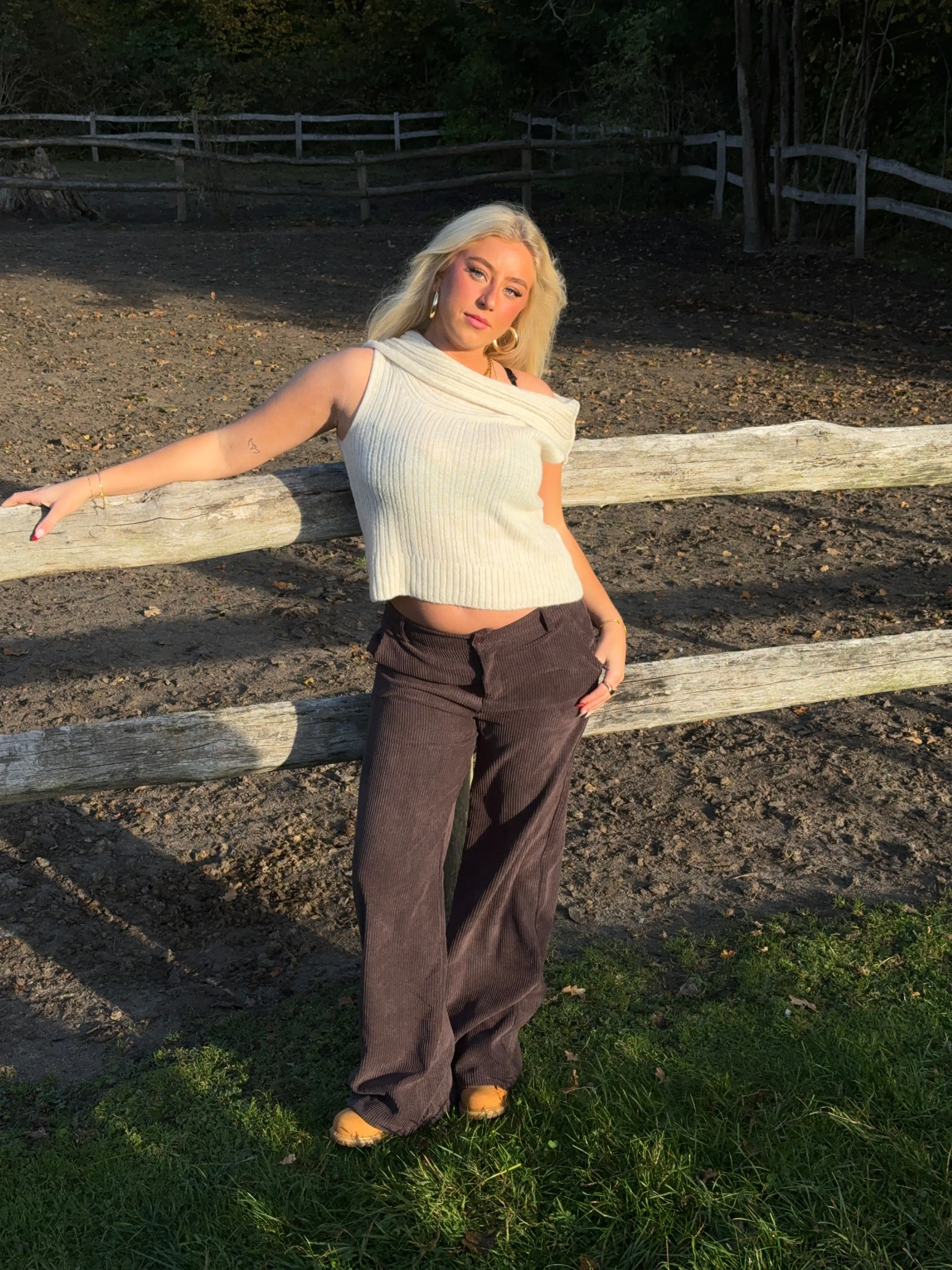 Betsy baggy corduroy pants - Brown