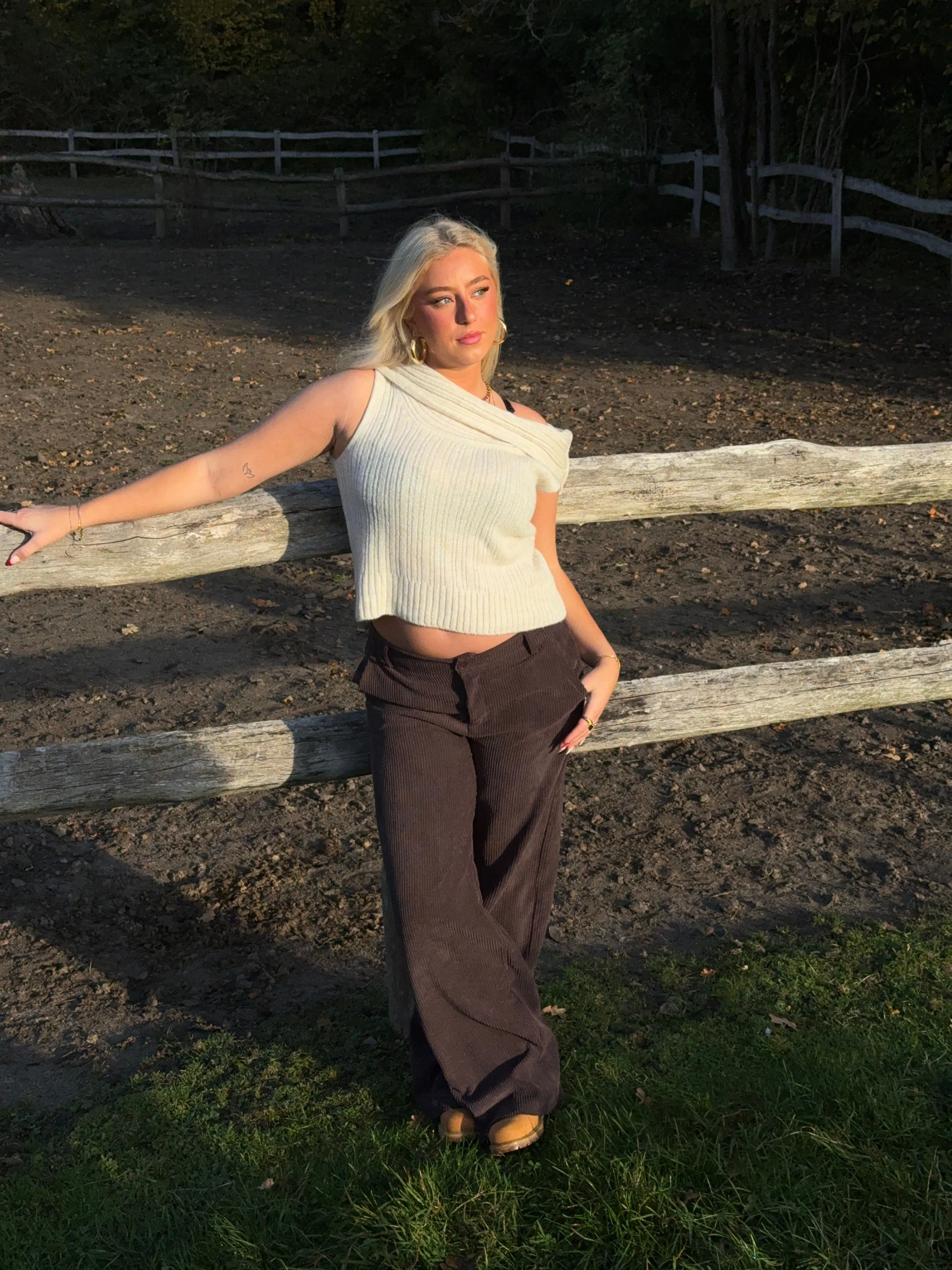 Betsy baggy corduroy pants - Brown