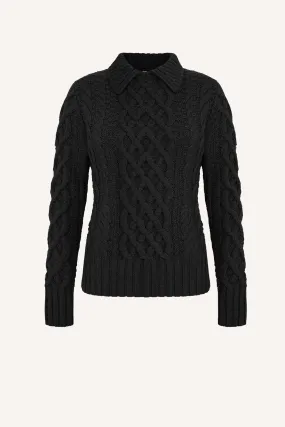 Bobbie Black Cashfeel Cable Knit Jumper