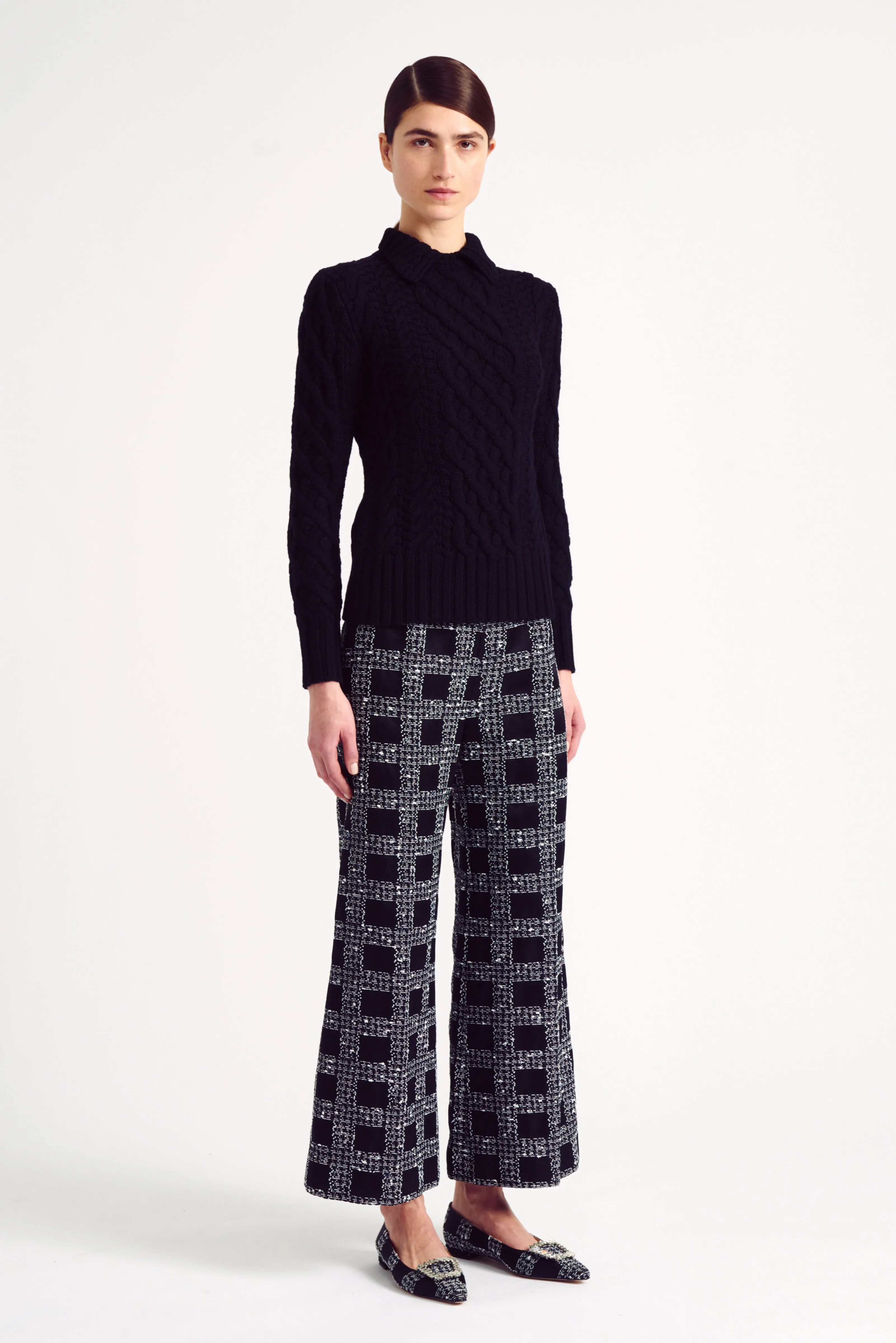 Bobbie Black Cashfeel Cable Knit Jumper