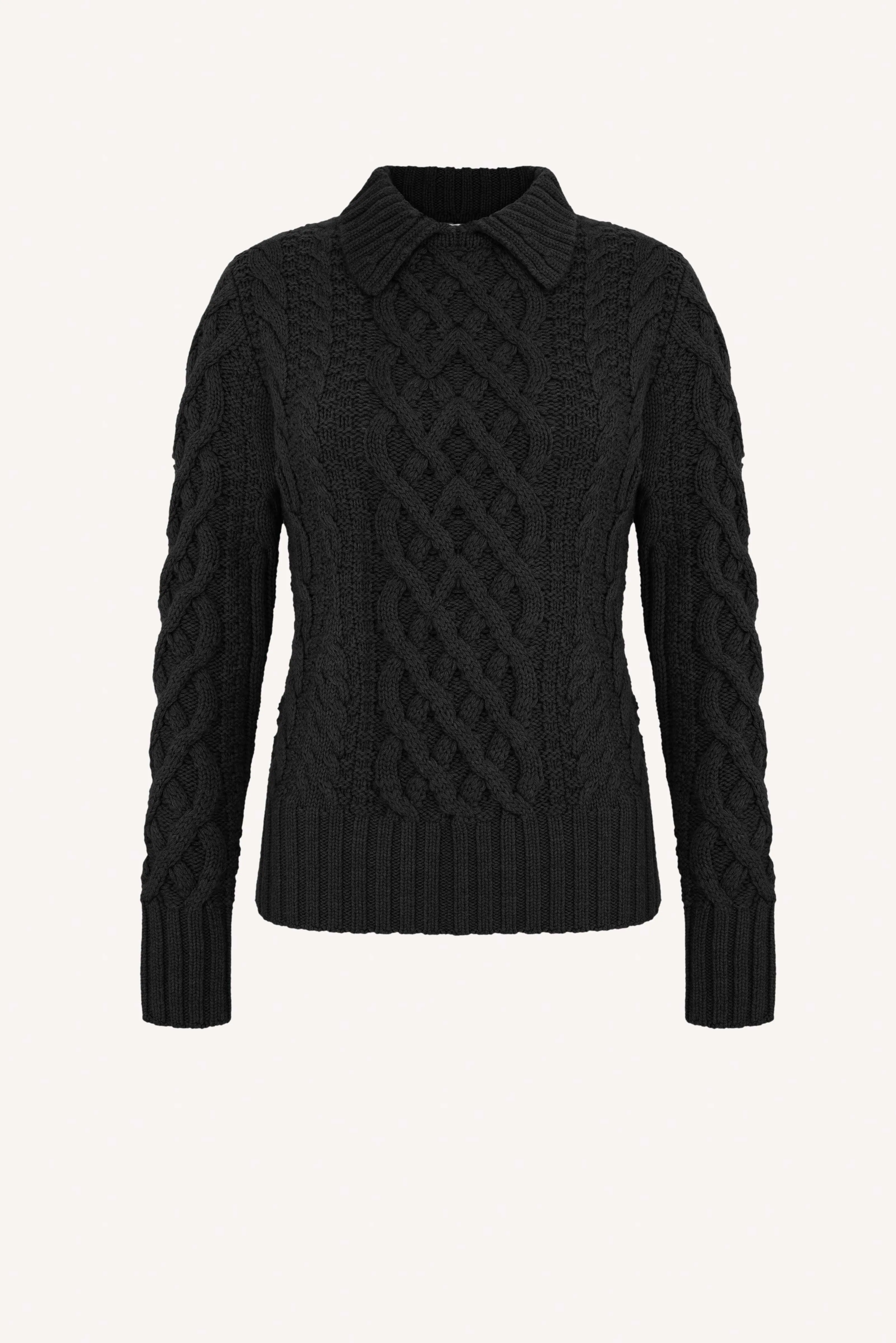 Bobbie Black Cashfeel Cable Knit Jumper