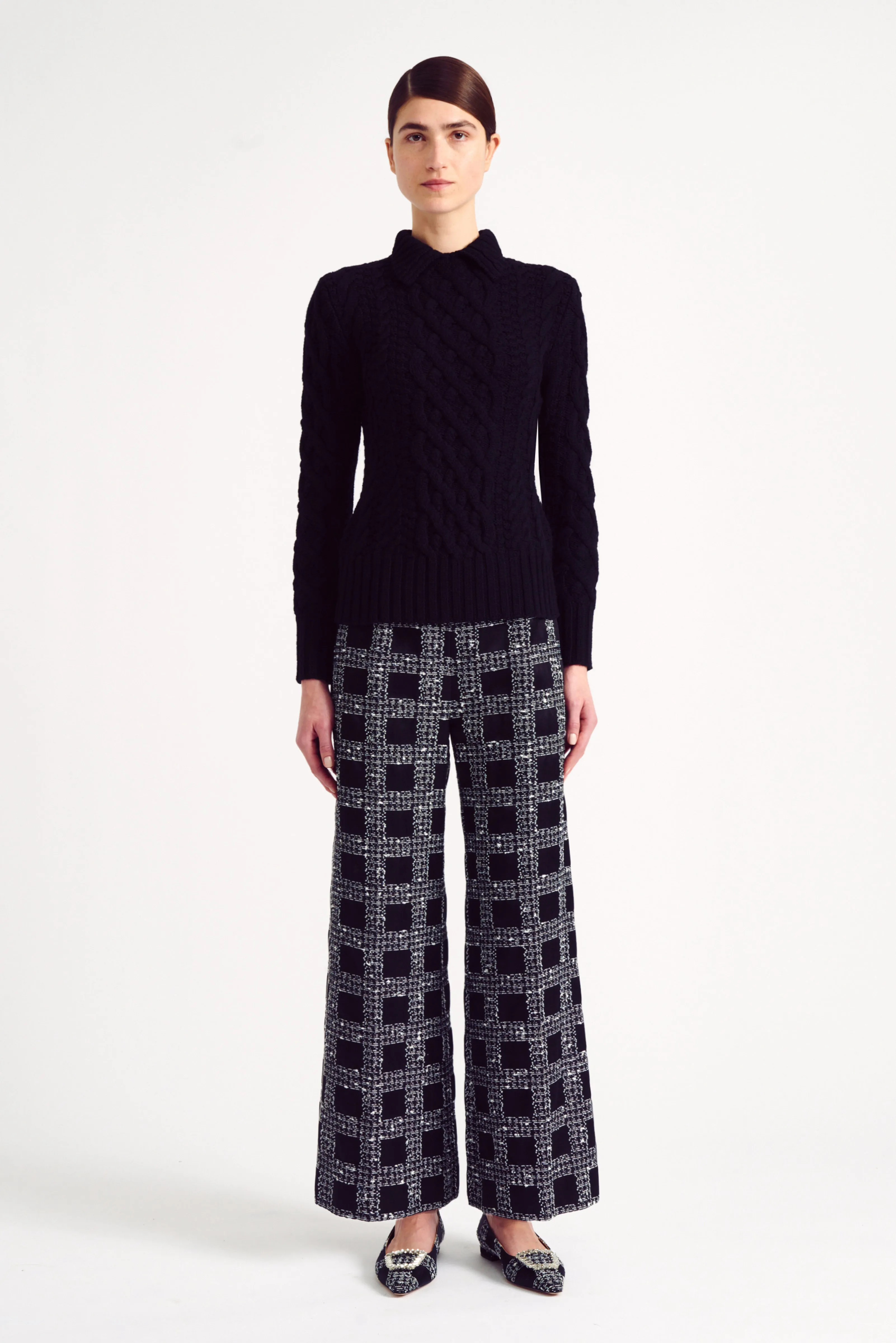 Bobbie Black Cashfeel Cable Knit Jumper