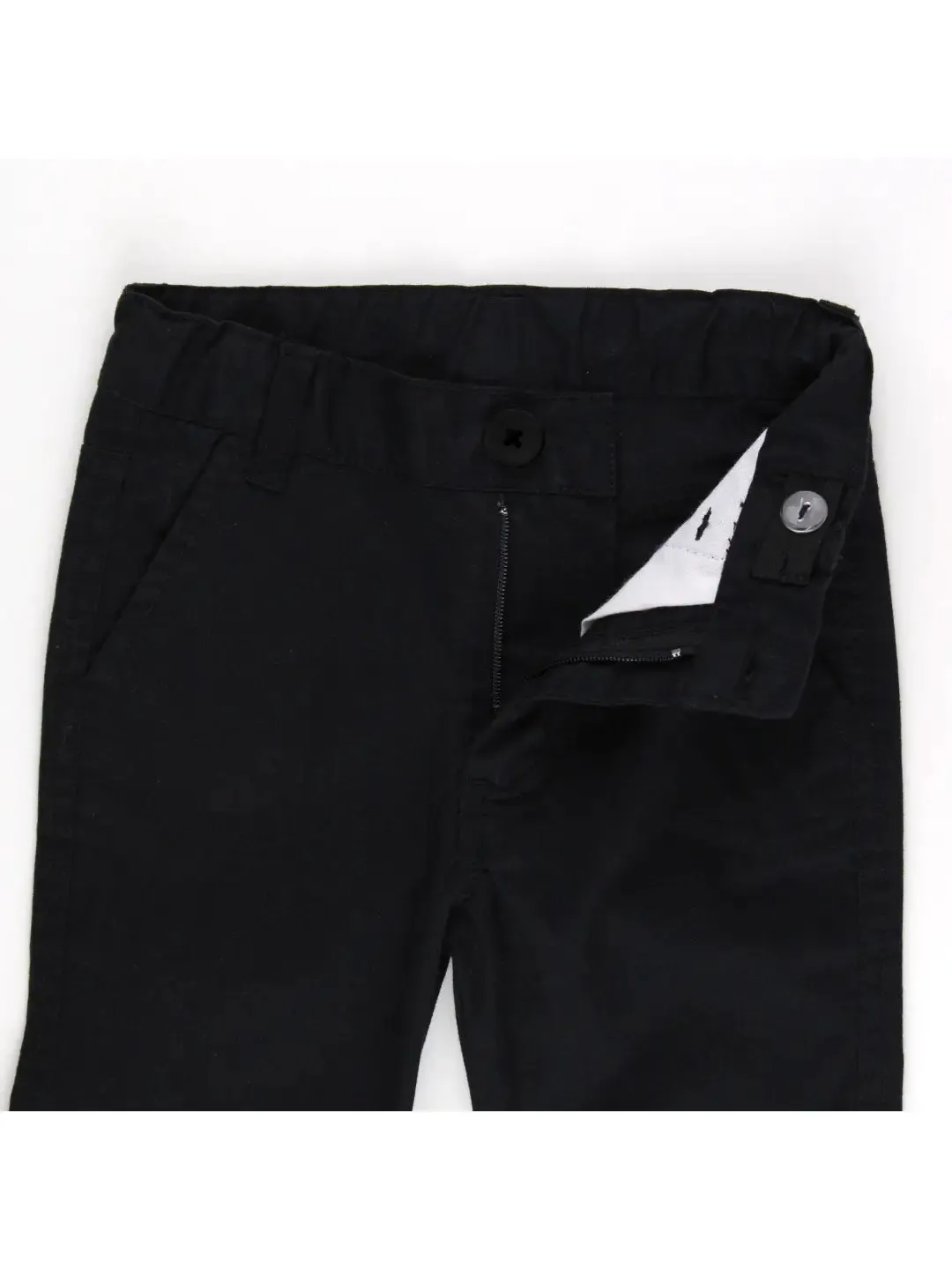 Boys Black Stretch Chino Pants