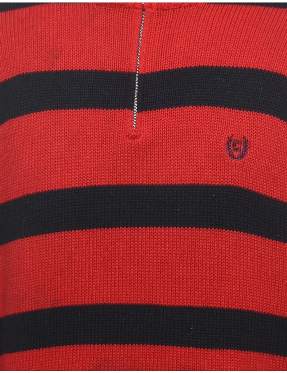 Chaps Quarter Zip Polo Neck Jumper - L