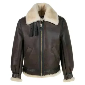 Classic B-3 Sheepskin Leather Bomber Jacket – Warm & Timeless Style