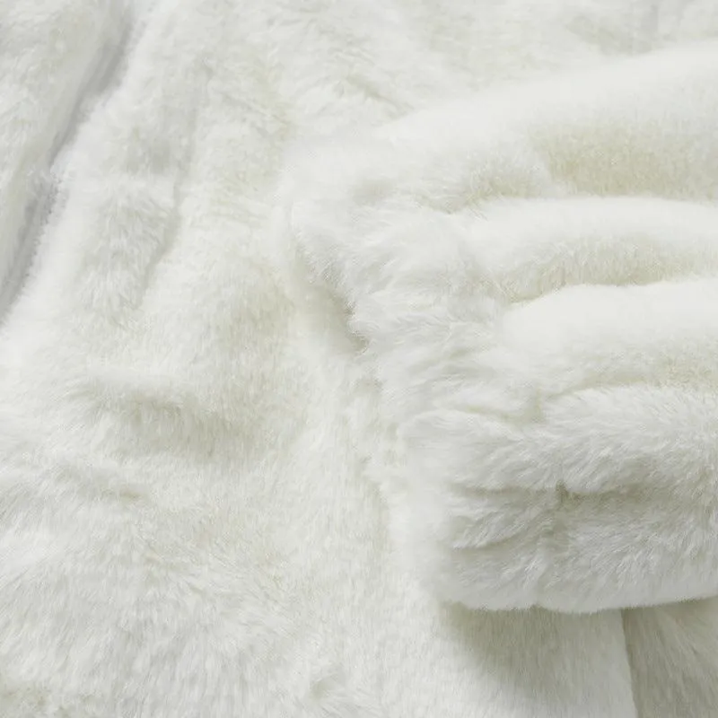 Cozy Cross Rabbit Fur Coat