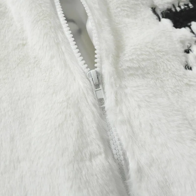 Cozy Cross Rabbit Fur Coat