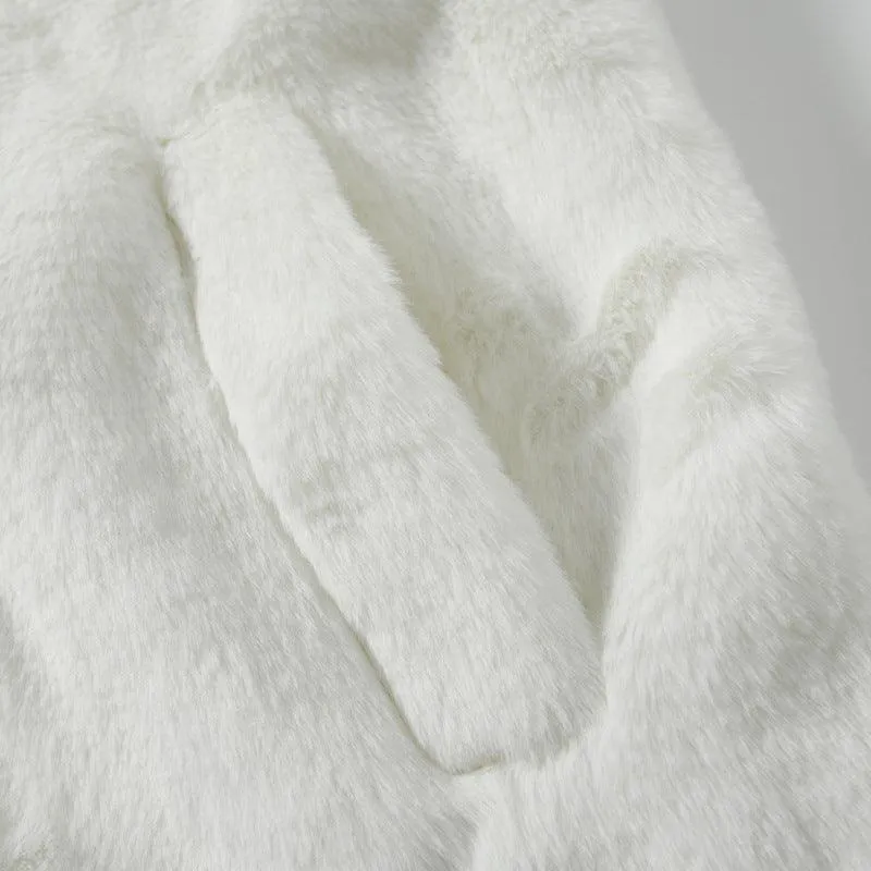 Cozy Cross Rabbit Fur Coat