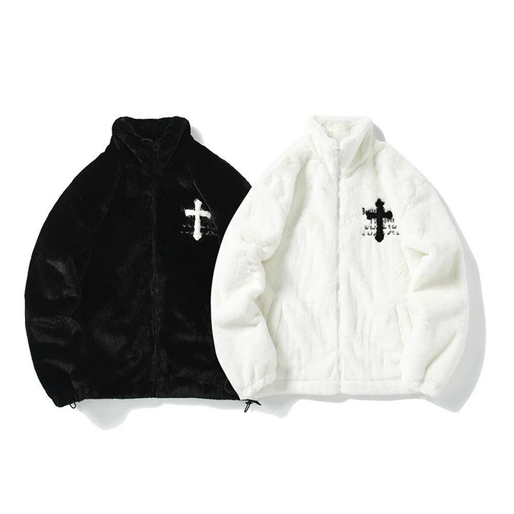 Cozy Cross Rabbit Fur Coat
