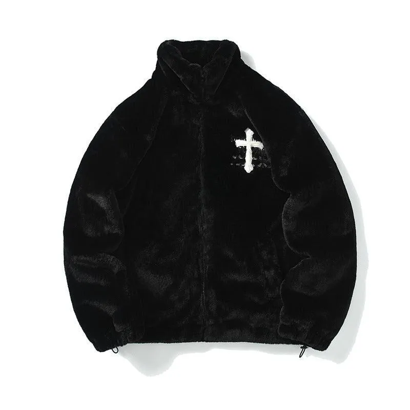 Cozy Cross Rabbit Fur Coat