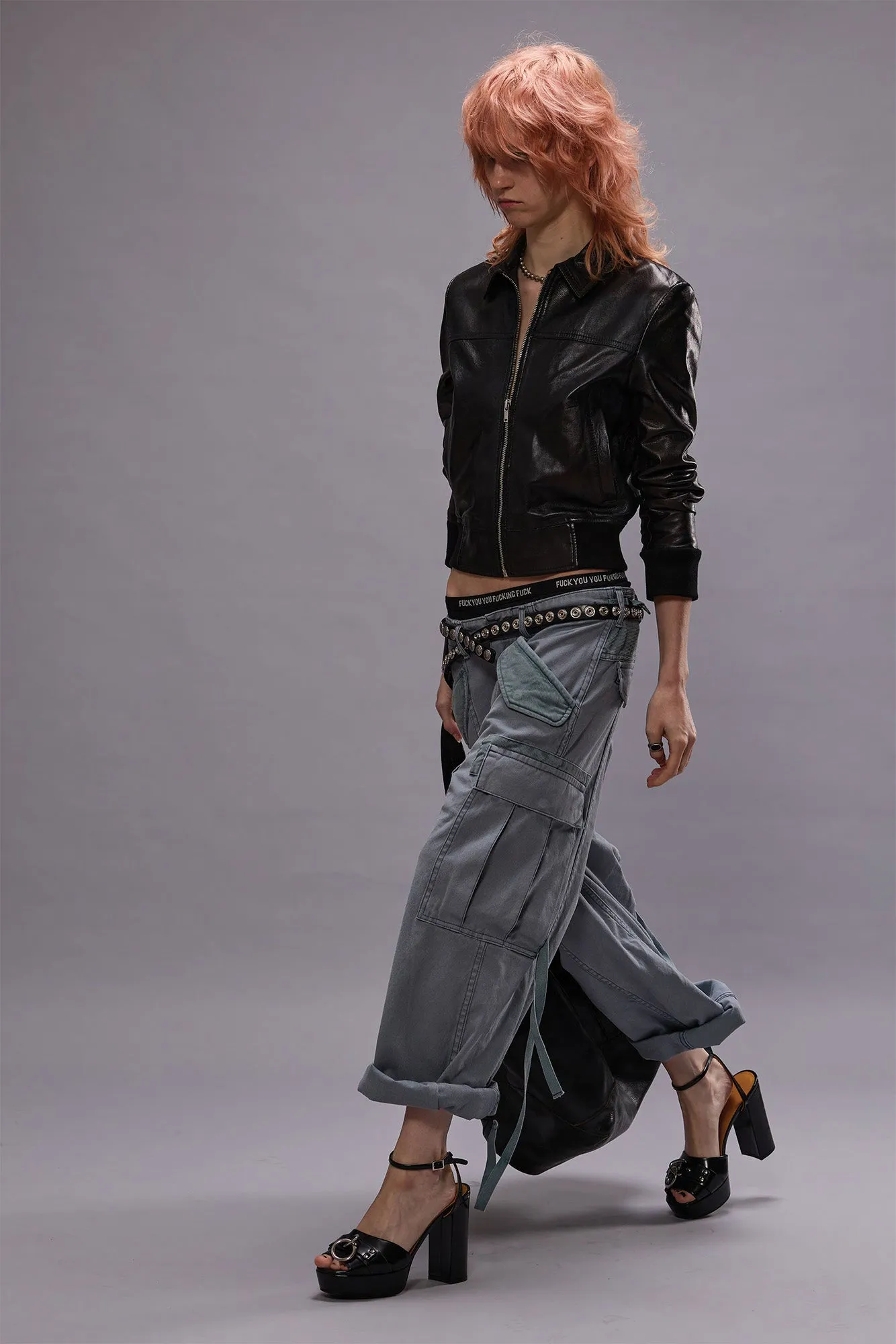 CROPPED CARGO - FADED STEEL BLUE CANVAS