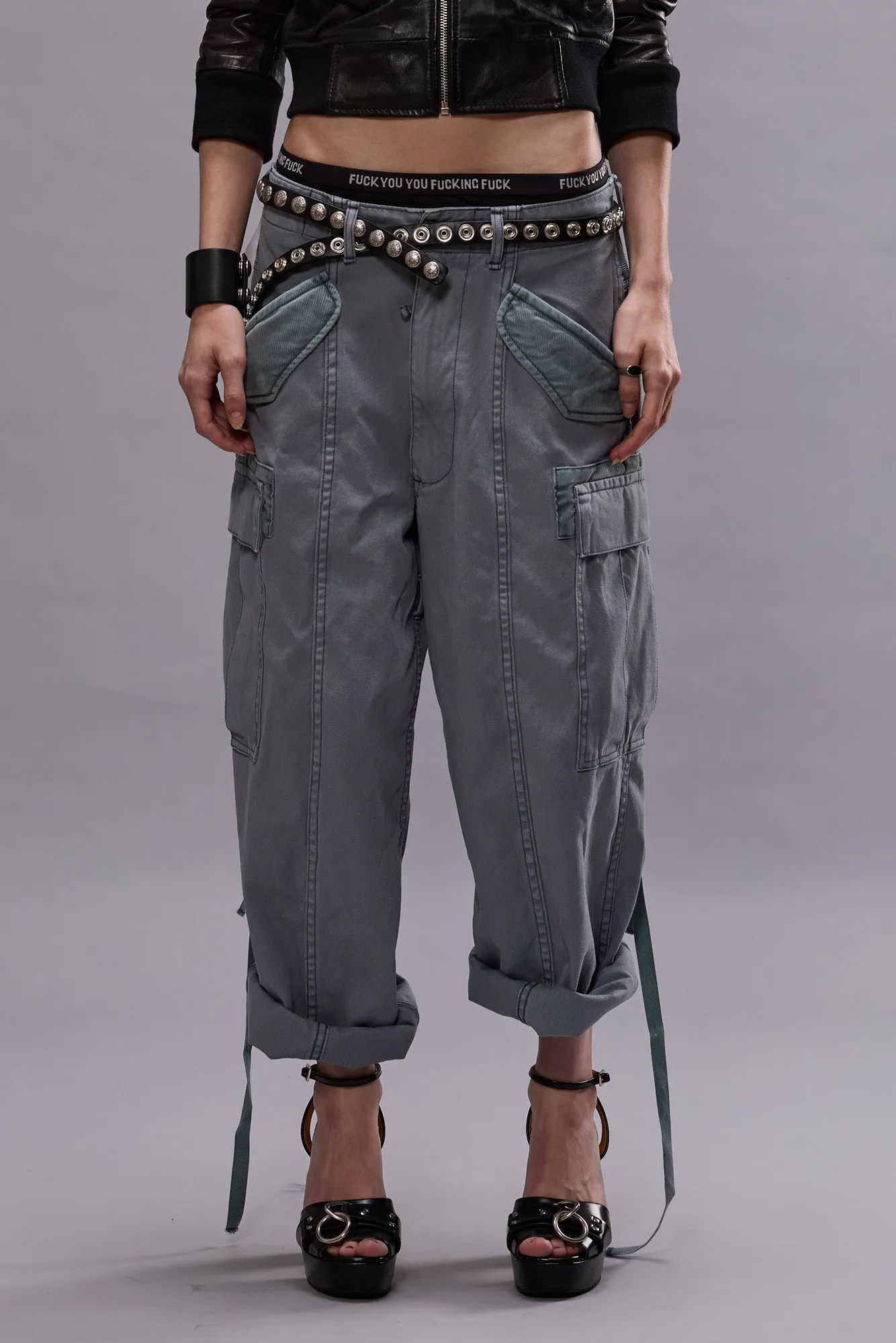 CROPPED CARGO - FADED STEEL BLUE CANVAS