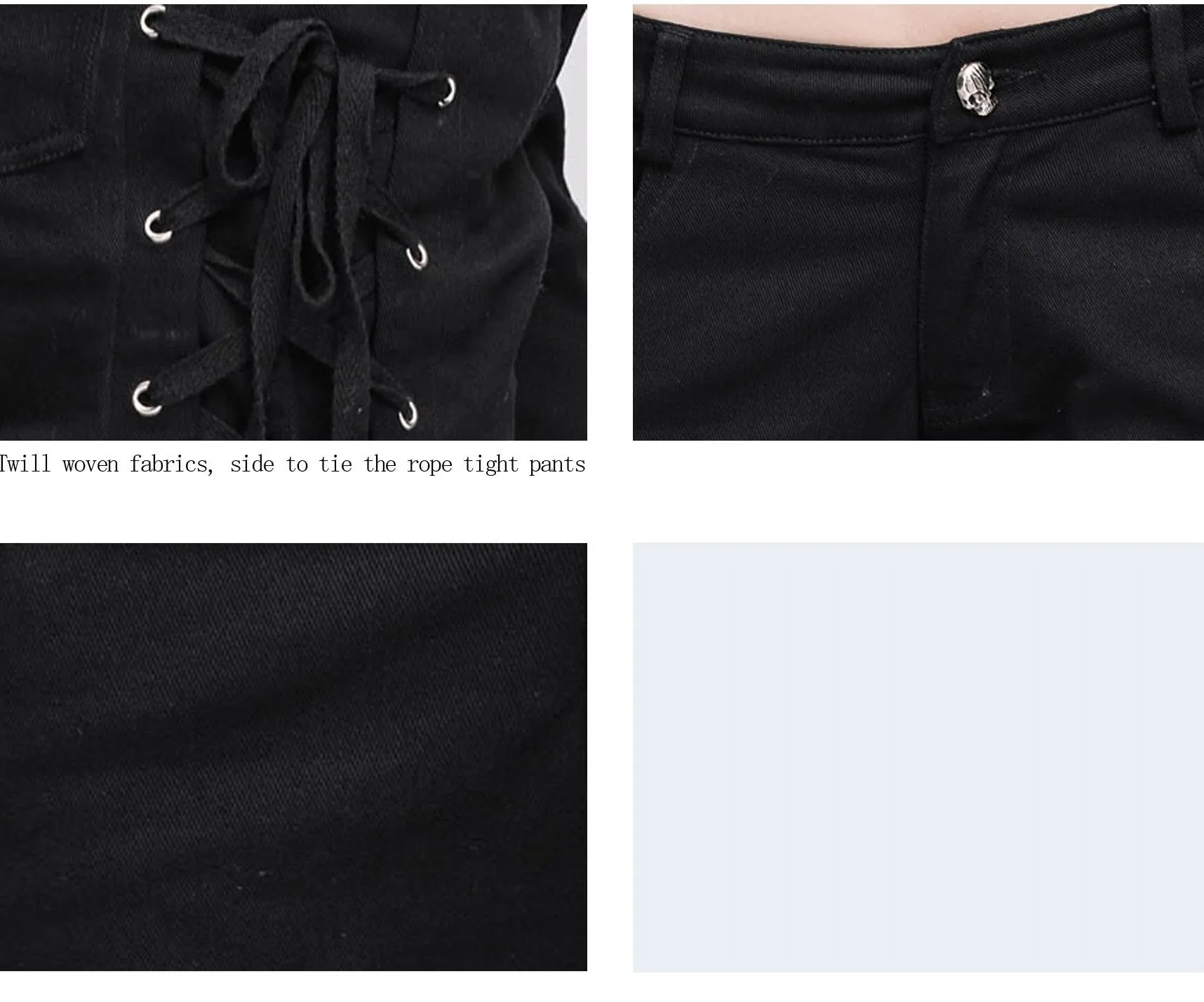 'Deathwish' Casual Punk Lace Up Pants