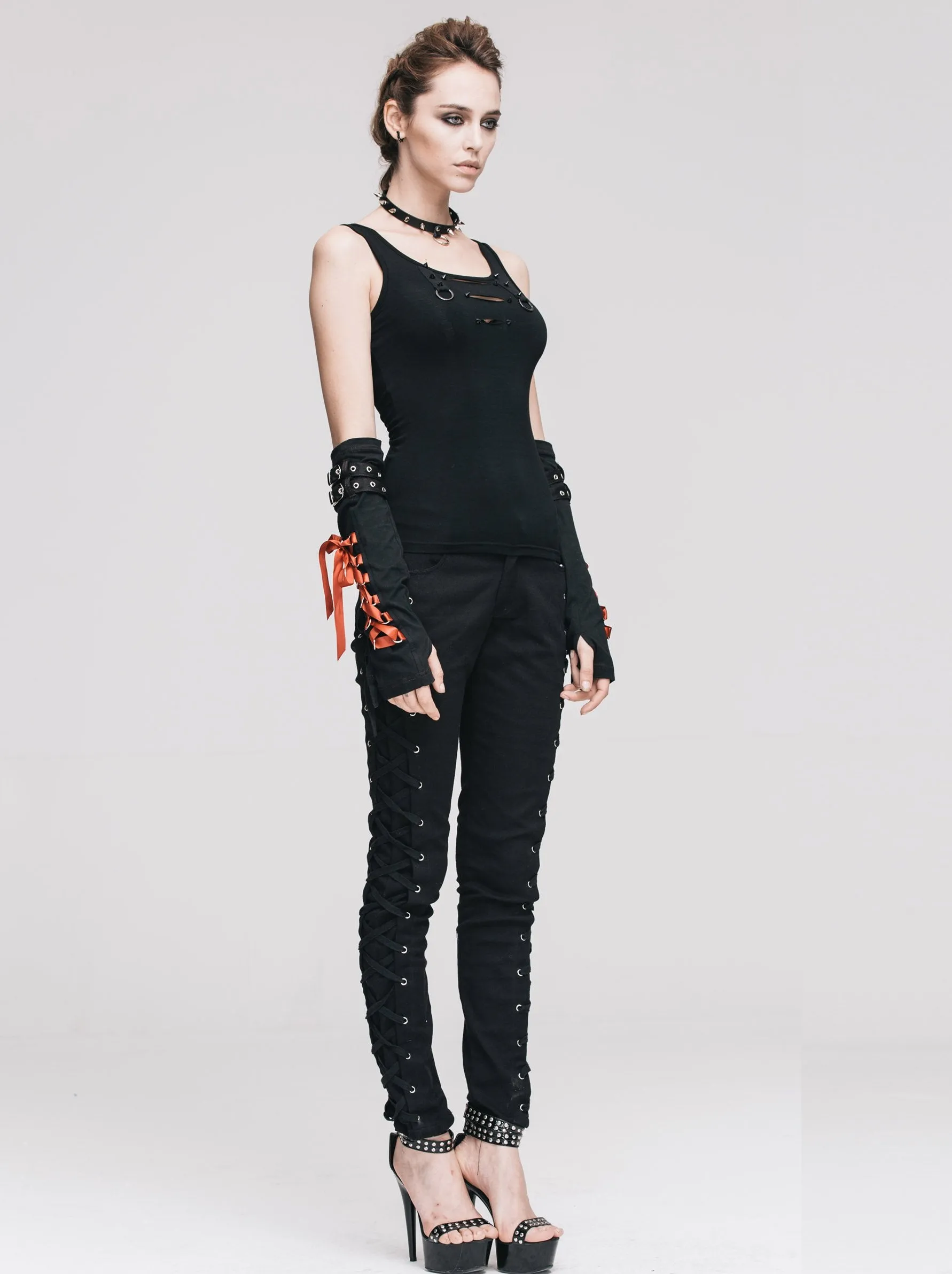 'Deathwish' Casual Punk Lace Up Pants