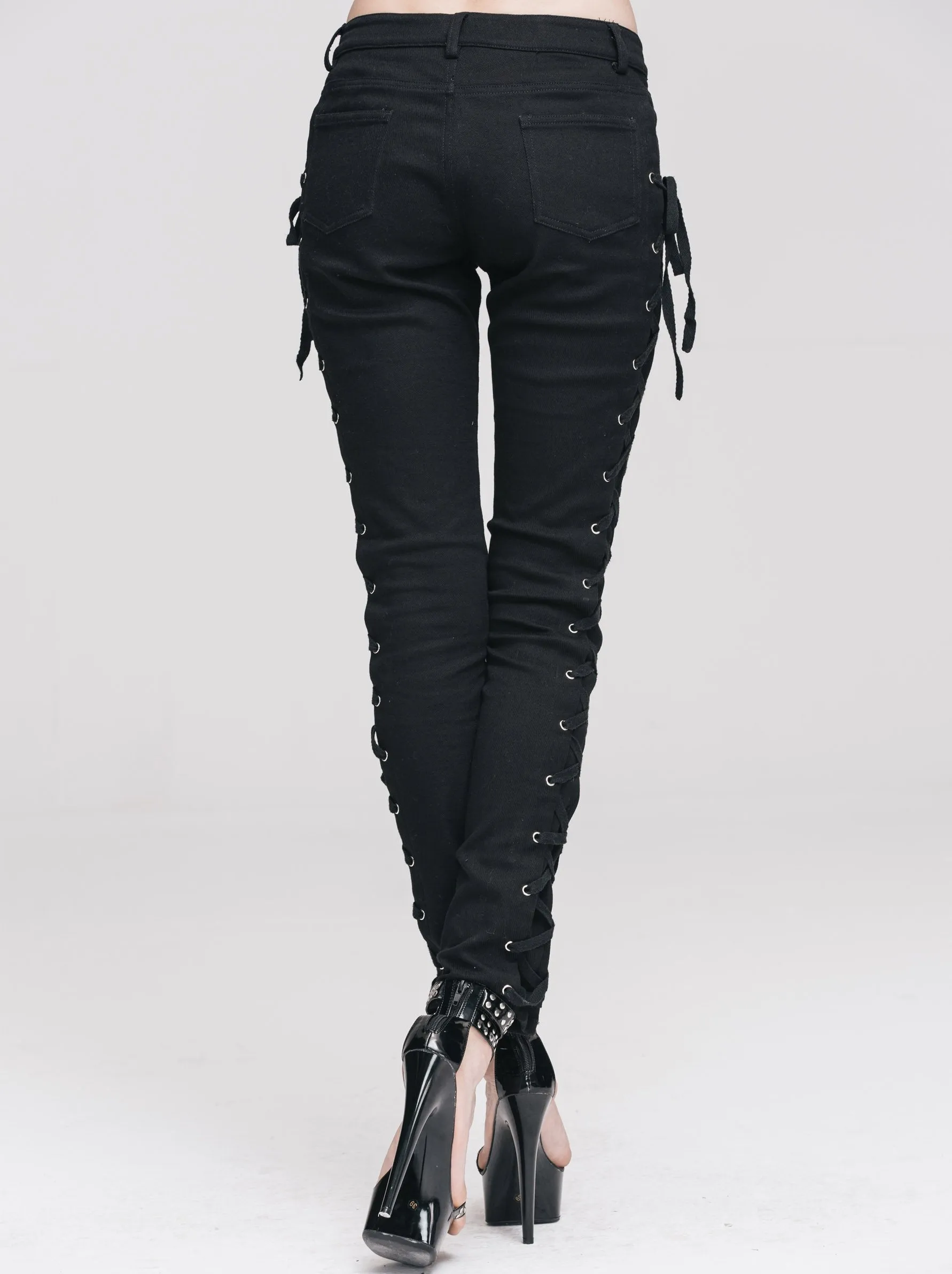 'Deathwish' Casual Punk Lace Up Pants