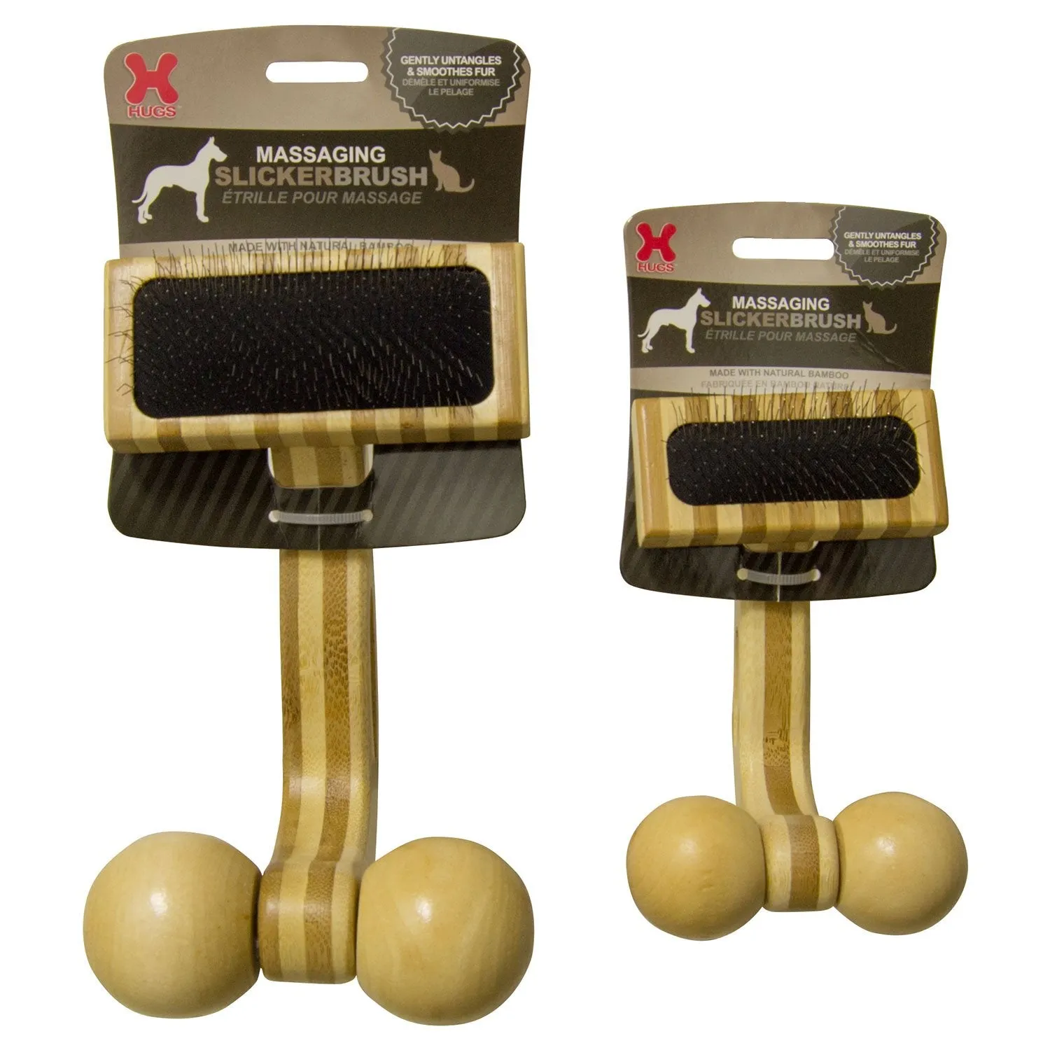 Dog Massage Brush - Massaging Pet Slicker Brush - Hugs Pet Products