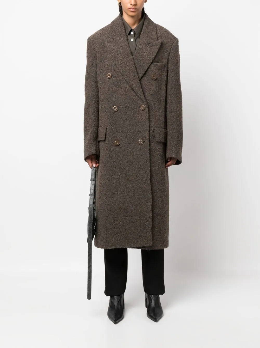 Double-breasted wool coat