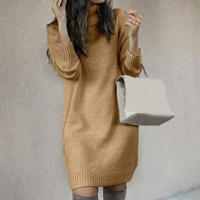 Elegant Solid Knitted Dress