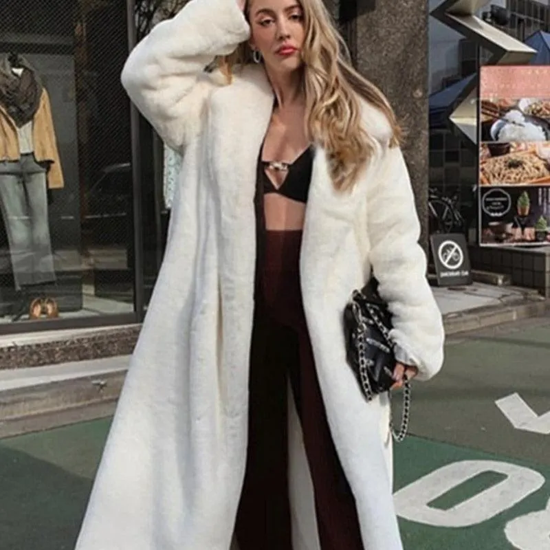 Faux Rabbit Fur Coat