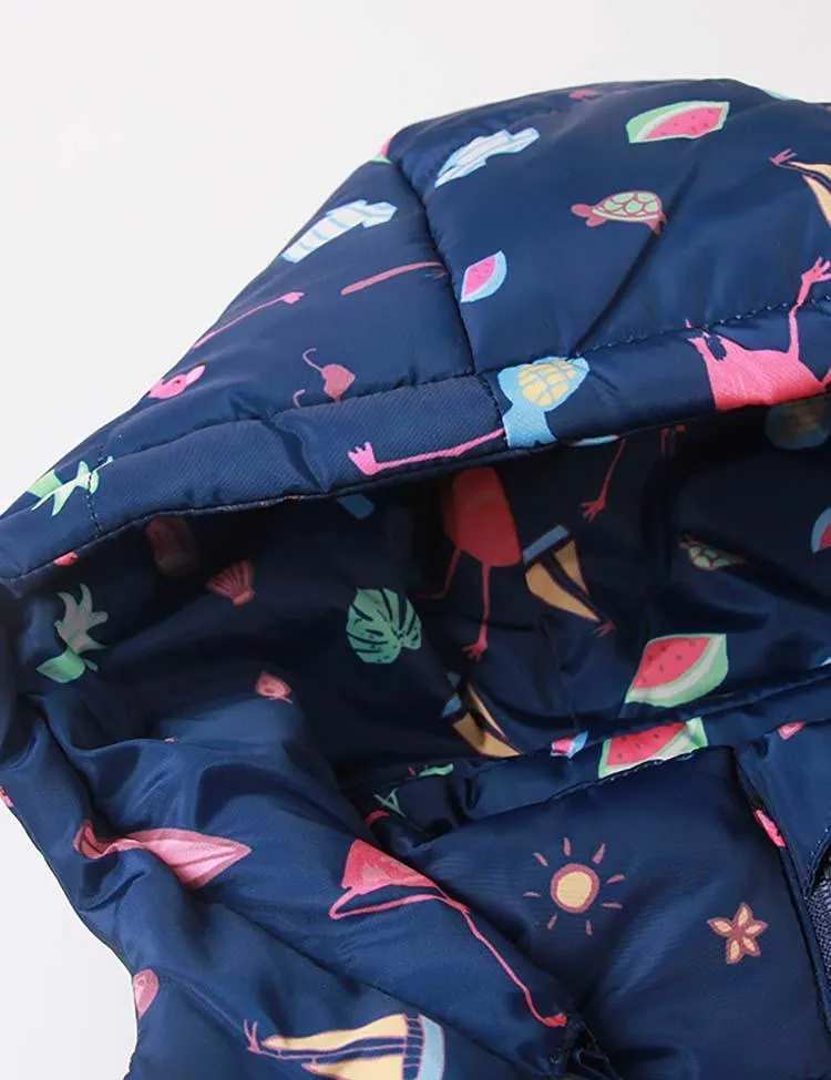 Flamingo Printed down Jacket