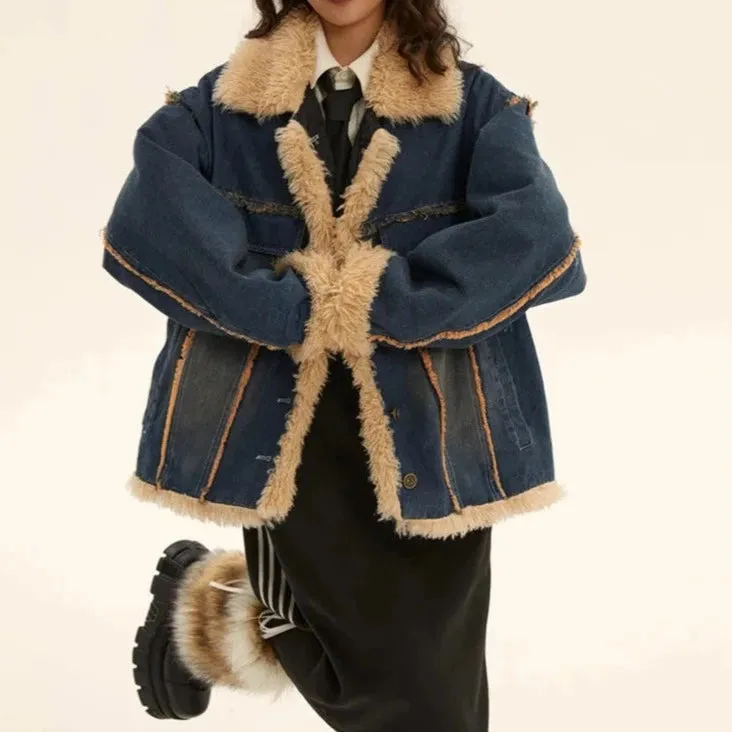 Flo Furry Denim Coat