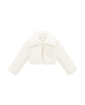 Girls Buttoned Oversize Collared Bolero Shrug