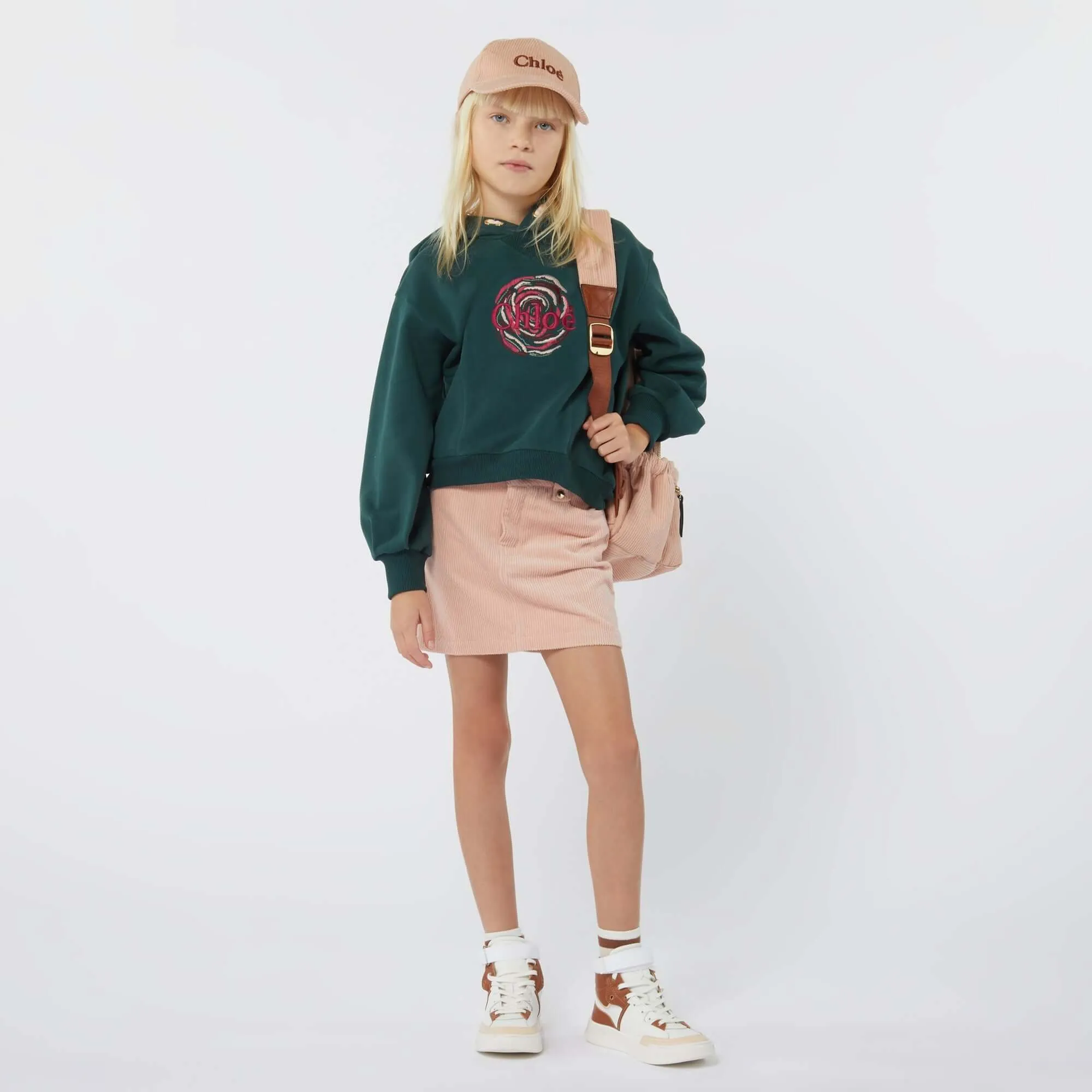 Girls Peach Corded Cap