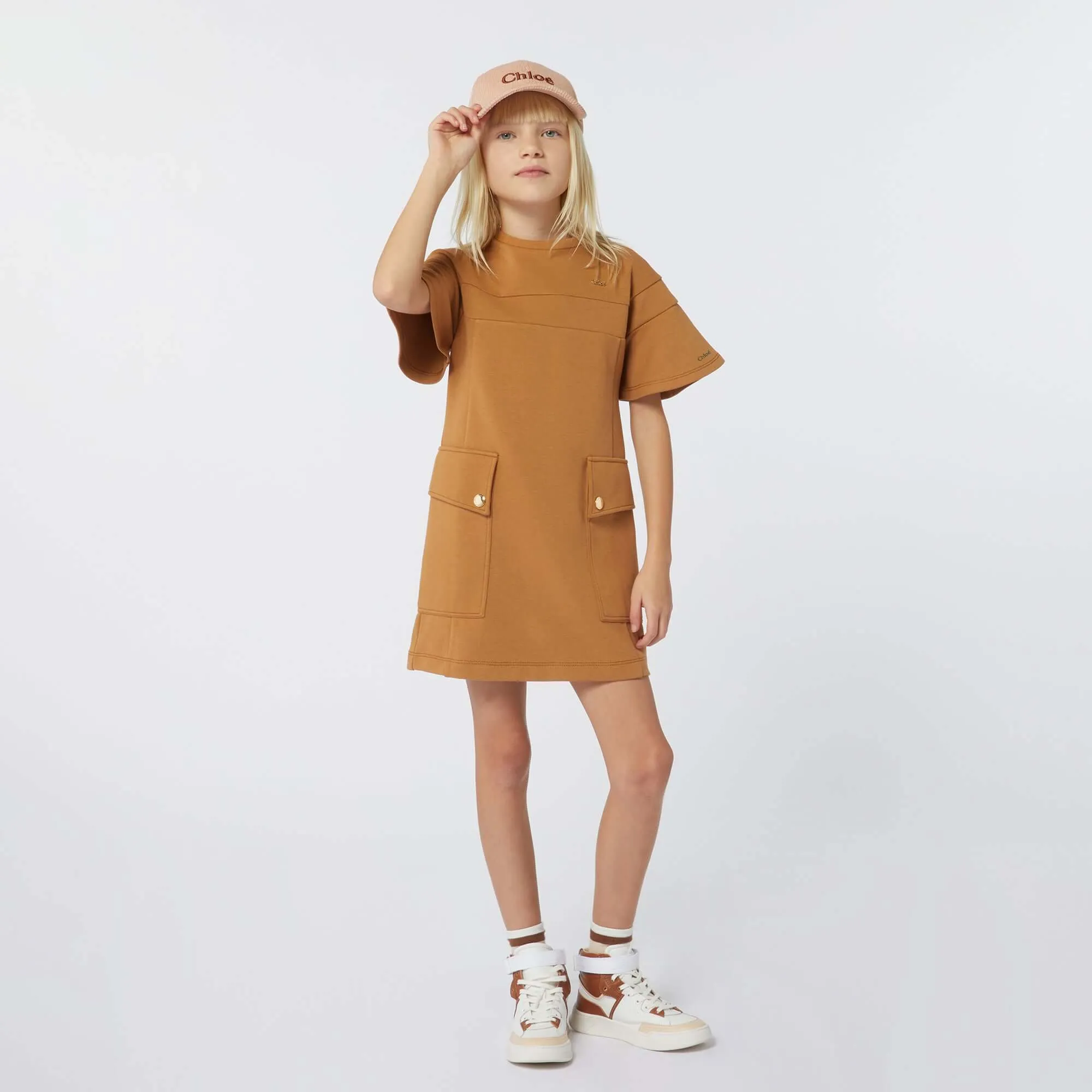 Girls Peach Corded Cap