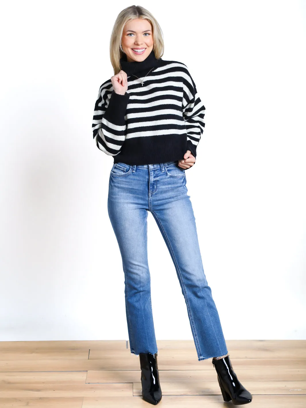 Gorgeous Favorite Striped Turtleneck Sweater- Final Sale