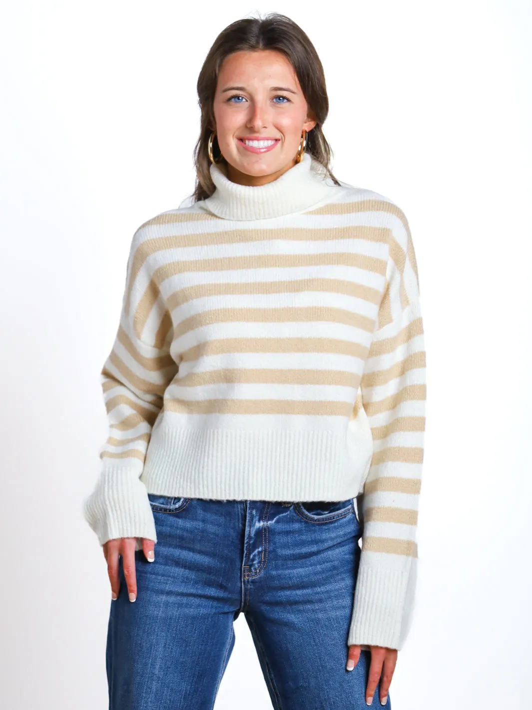 Gorgeous Favorite Striped Turtleneck Sweater- Final Sale