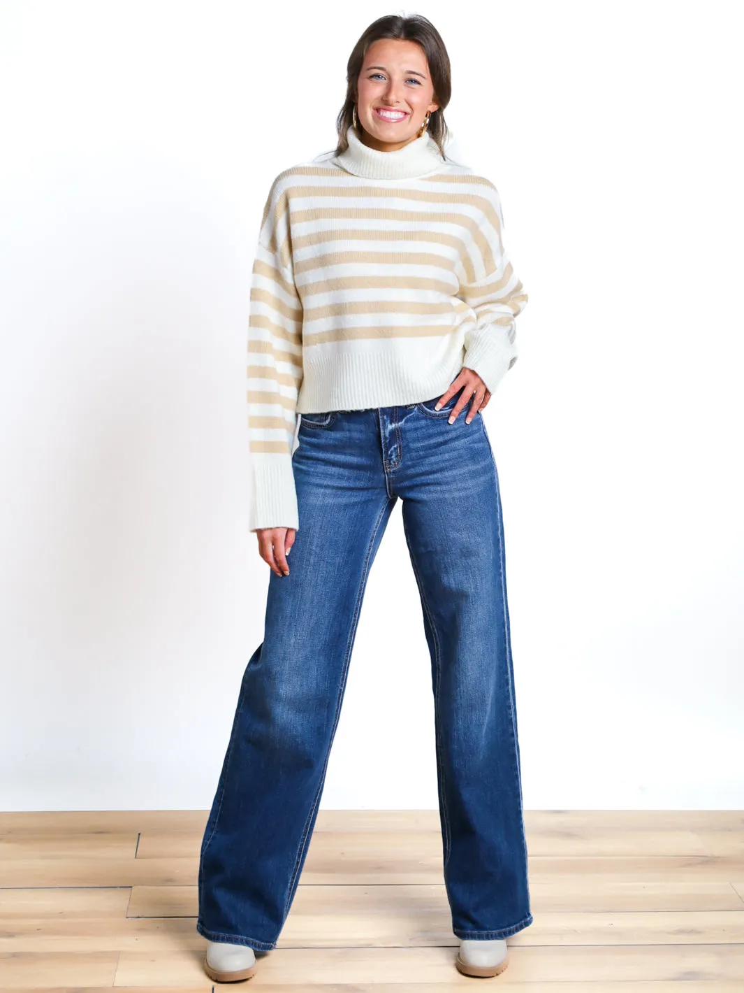Gorgeous Favorite Striped Turtleneck Sweater- Final Sale