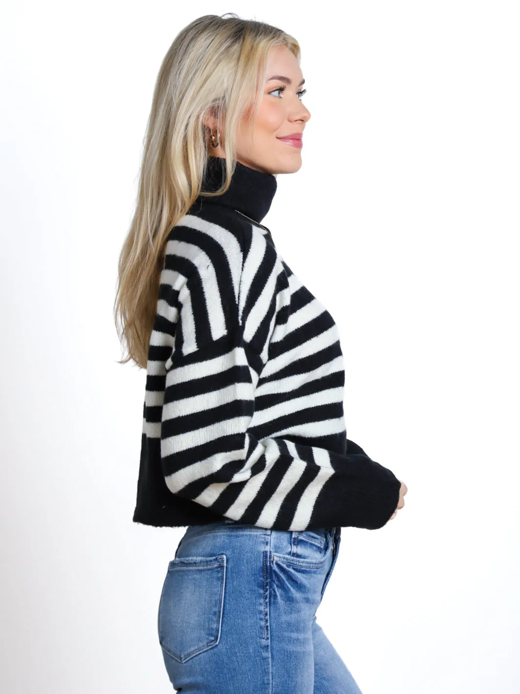 Gorgeous Favorite Striped Turtleneck Sweater- Final Sale