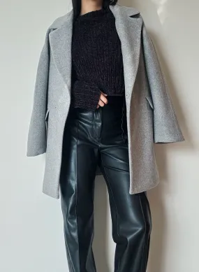 Grey Wool Coat (76% Wool)