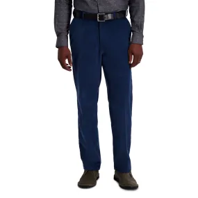 Haggar Mens Classic fit Casual Corduroy Pants 40 / 30 Blue Solid