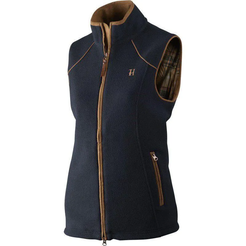 Harkila Sandhem Ladies Poalrtec Fleece Waistcoat - Dark Navy Melange