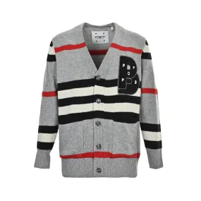 Intarsia Collaboration Wool Cardigan