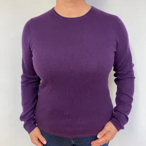 Iris Purple Cashmere Crew Neck Jumper Large