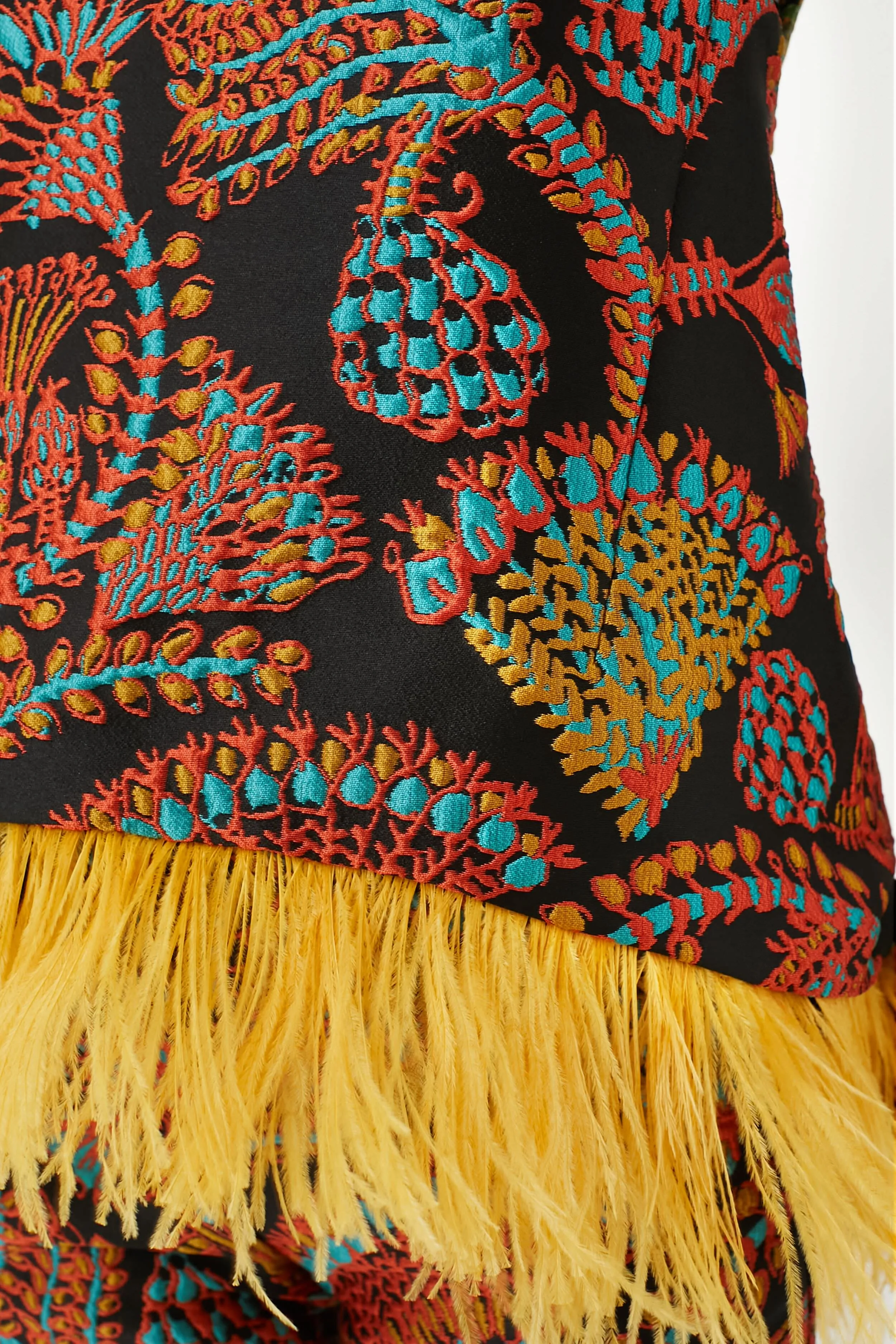 Jacquard Sicomore La Scala Top With Feathers