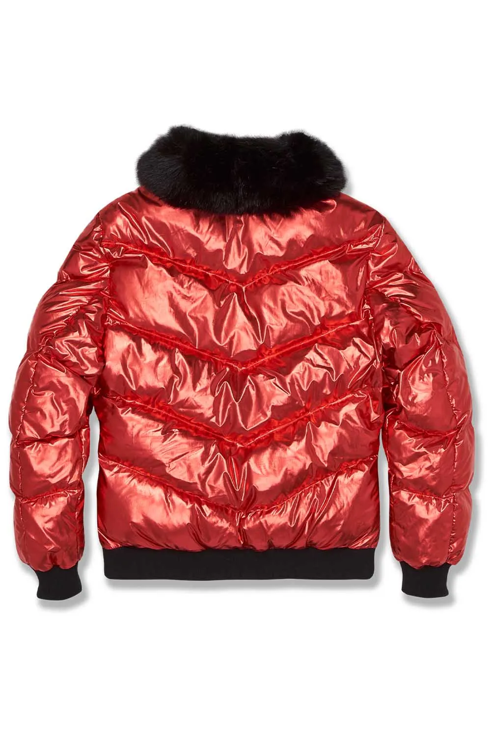 JORDAN CRAIG BIG MEN'S FLATBUSH BOMBER JACKET (METALLIC RED)