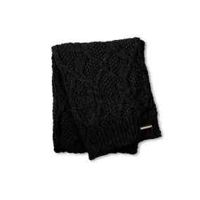 Katie Loxton Cable Knit Bobble Scarf in Black