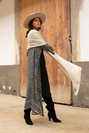 KNIT CASHMERE SHAWL CREAM