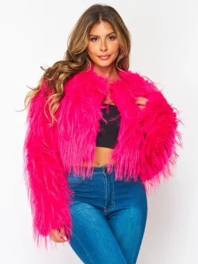 Lana Hot Pink Fur Coat