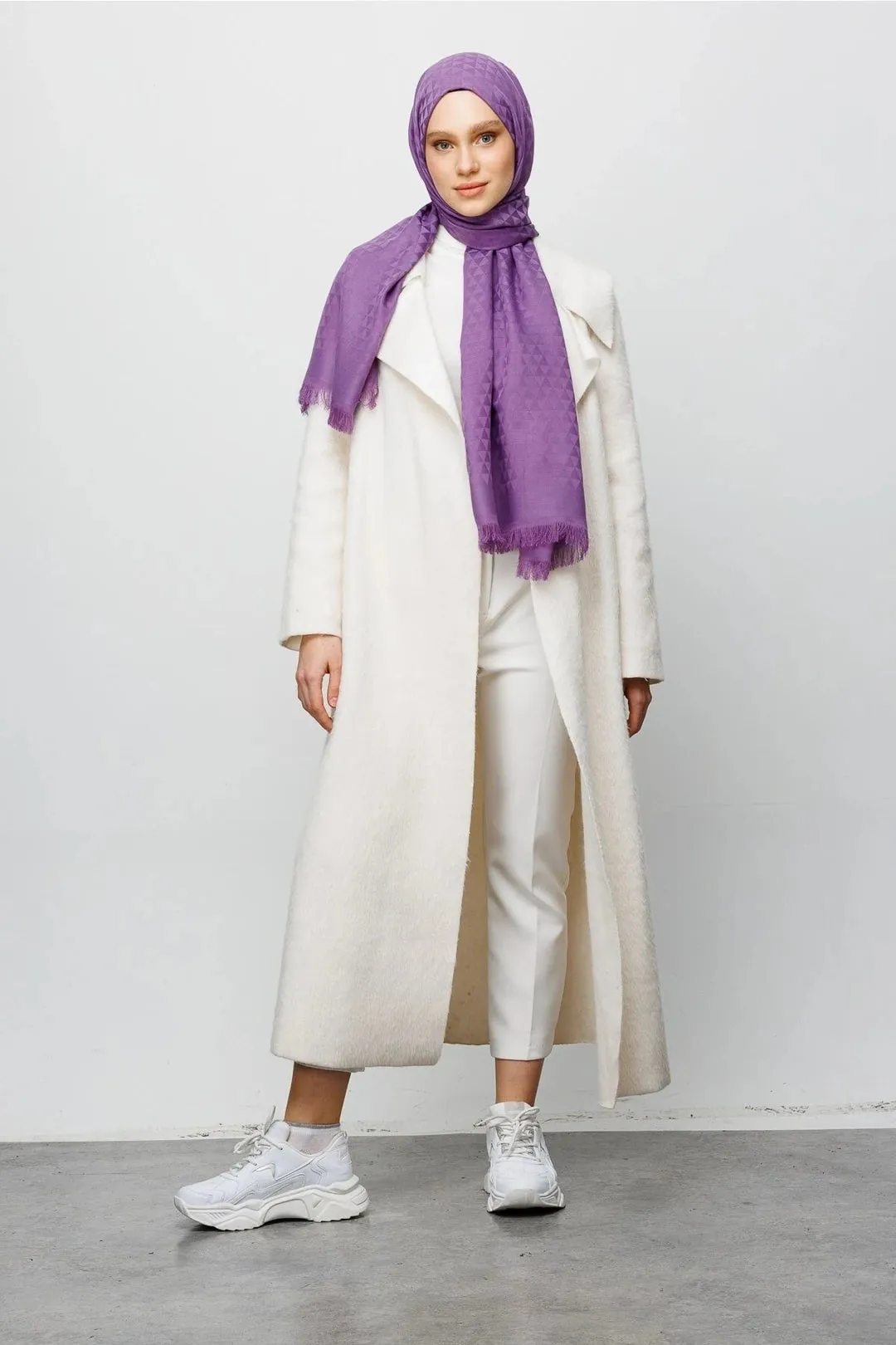 Lavender Prism Pattern Cotton Jacquard Hijab