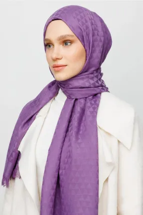 Lavender Prism Pattern Cotton Jacquard Hijab