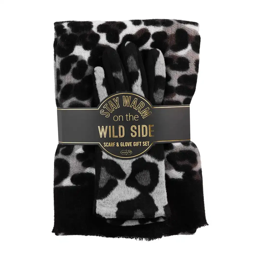 Leopard Scarf/Gloves Gift Set