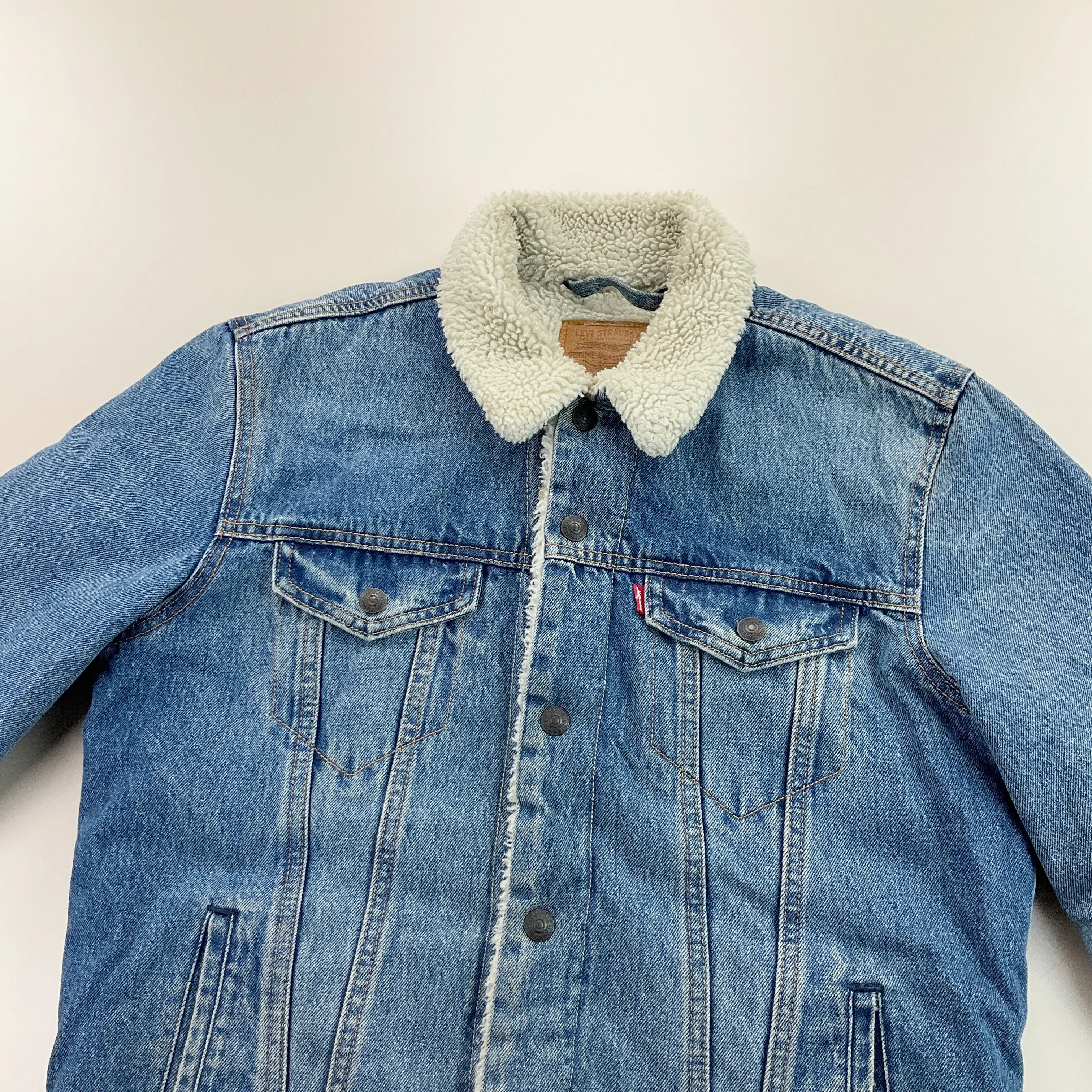 Levis Sherpa Fleece Denim Jacket - Medium