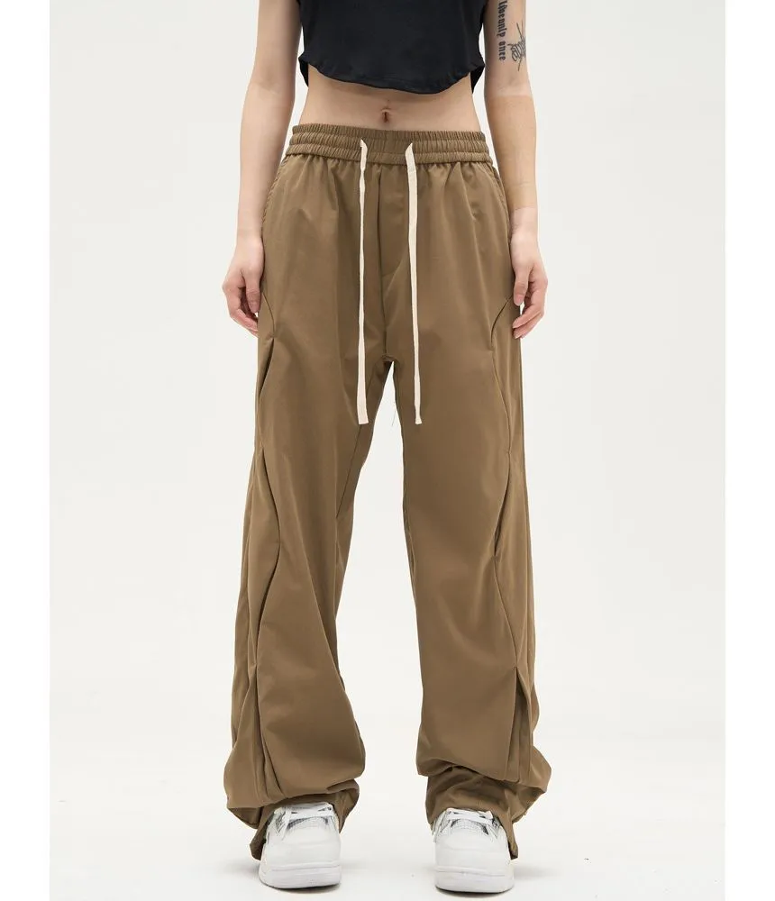 Low Waist Drawstring Loose-Fit Wide-Leg Sweatpants